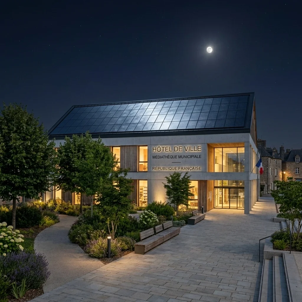 Bâtiment public de nuit